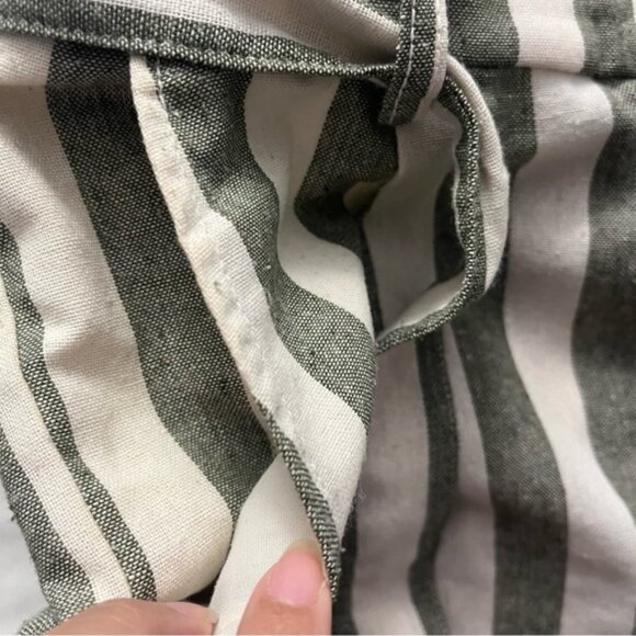 Cisono Linen Collection Striped Paperbag Waist Ankle Pants S - Picture 6 of 11